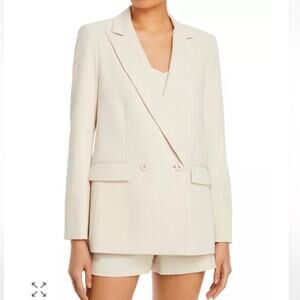 Alice + Olivia Women's Justin Double Breasted Blazer Size 2 Cream